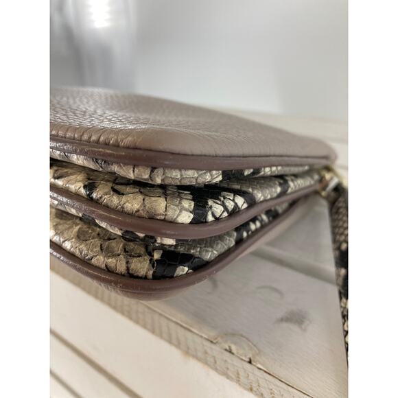 KATE SPADE, TAUPE LEATHER, SNAKE PRINT WOMENS CROSSOBODY BAG - Picture 8 of 15
